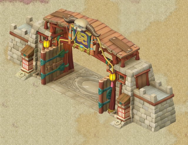 cartoon version - city gate 03 Model 3D .c4d .max .obj .3ds .fbx .stl .blend 