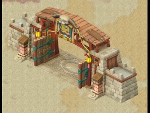 cartoon version - city gate 03 3D Model