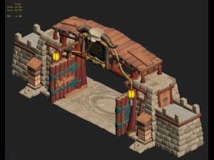 cartoon version - city gate 03 Model 3D