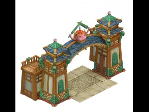 cartoon version - city gate - wall 3D Model