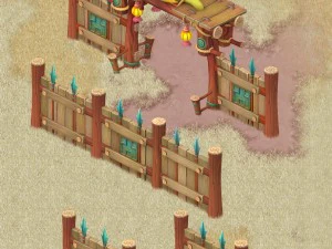 cartoon version - city gate - wall 0103 3D Model