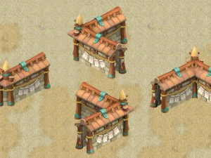 cartoon version - city gate - wall 0203 3D Model