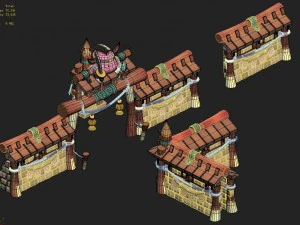cartoon version - city gate - wall 0203 3D Model