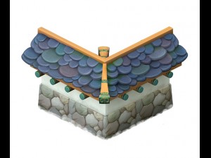 cartoon version - city wall Model 3D