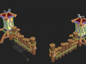 cartoon edition - city wall 02 3D Model