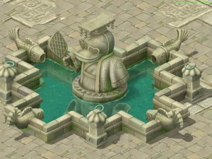 cartoon version - city center iconic fountain 3D 모델