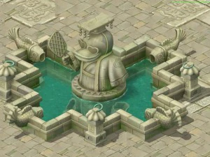 cartoon version - city center iconic fountain 3D Model