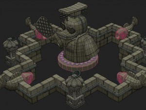 cartoon version - city center iconic fountain Model 3D