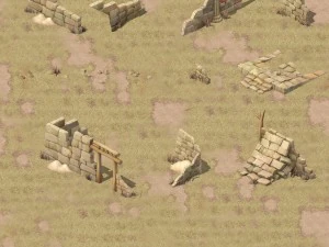 cartoon version - village ruins 3D Model