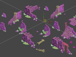 cartoon version - village ruins Modèle 3D