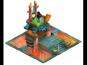 cartoon version - hell entrance judge 3D Model