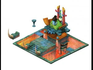 cartoon version - hell entrance judge 3D Model