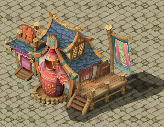 cartoon version - armor shop Model 3D .c4d .max .obj .3ds .fbx .stl .blend 