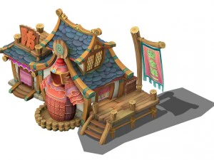 cartoon version - armor shop 3D Model