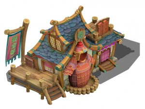 cartoon version - armor shop 3D Model