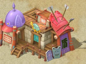 edici&oacute;n de dibujos animados - tienda de armaduras 03 Modelo 3D