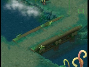 cartoon version - stems straight wooden bridge Modelo 3D