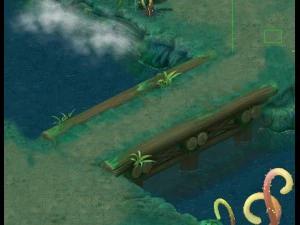 versi kartun - batang jembatan kayu lurus Model 3D