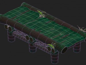 cartoon version - stems straight wooden bridge Model 3D