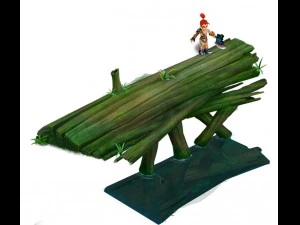 cartoon edition - ancient trees bridge 3D Model