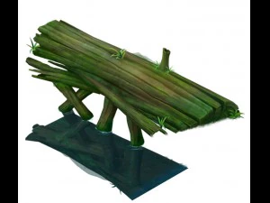 cartoon edition - ancient trees bridge 3D Model