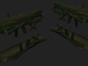 cartoon edition - ancient trees bridge Modèle 3D