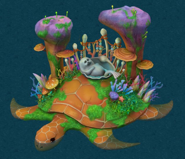 cartoon version - seabed entrance 3D Model .c4d .max .obj .3ds .fbx .stl .blend