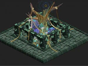 cartoon edition - sacrifice ancient tree 3D Model