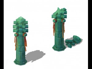 cartoon version - pyramid front pillar Modello 3D