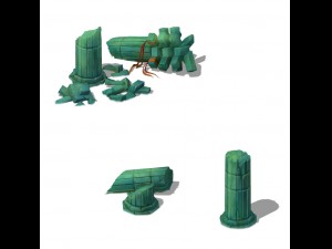 cartoon version - pyramid front pillar Modello 3D