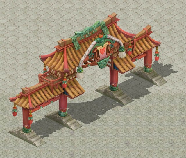 cartoon version - gate arch 3D Model .c4d .max .obj .3ds .fbx .stl .blend 
