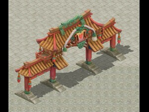 cartoon version - gate arch 3Dモデル