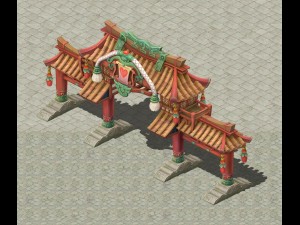 cartoon version - gate arch 3D Model
