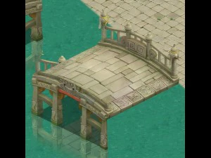 cartoon version - stone bridge 3D Model