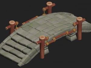 cartoon version - stone bridge 011 3D Model