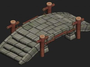 cartoon version - stone bridge 011 3D Model