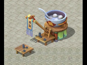 cartoon version - soup round stall 3D-Modell