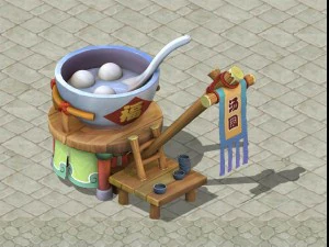 cartoon version - soup round stall 3D Model