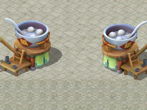cartoon version - soup round stall 3D Model