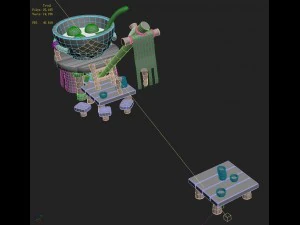 cartoon version - soup round stall 3D Model
