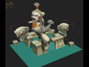 cartoon edition - child fountain sculpture 01 Modelo 3D