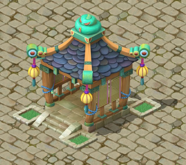 cartoon version - small pavilion 3D Model .c4d .max .obj .3ds .fbx .stl .blend