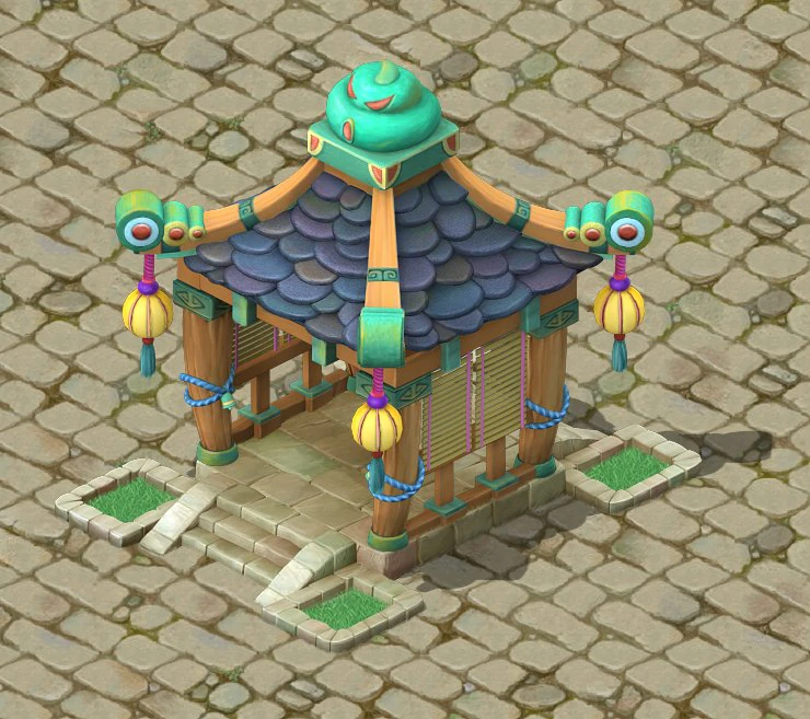 cartoon version - small pavilion 3D Model .c4d .max .obj .3ds .fbx .stl .blend 