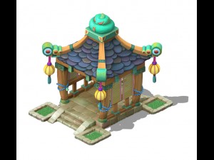cartoon version - small pavilion 3D Model