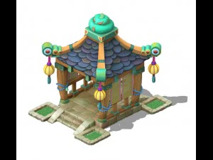 cartoon version - small pavilion 3D Model