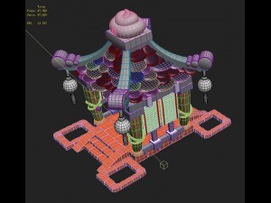 cartoon version - small pavilion 3D Model