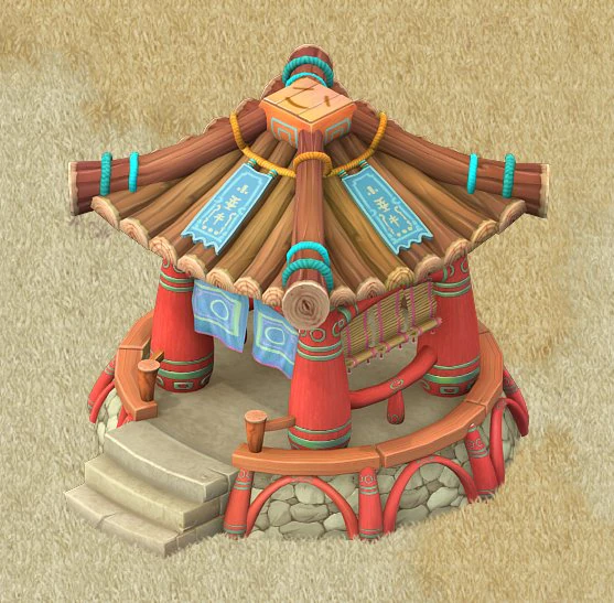 cartoon version - small pavilion 0103 3D Model .c4d .max .obj .3ds .fbx .stl .blend 