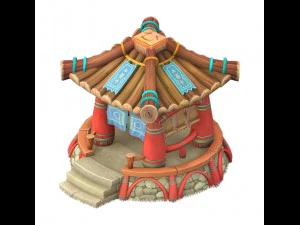 cartoon version - small pavilion 0103 3D Model
