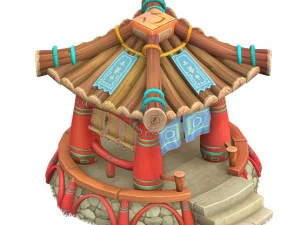 cartoon version - small pavilion 0103 3D Model