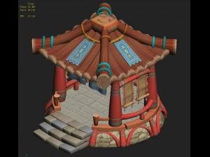cartoon version - small pavilion 0103 3D Model
